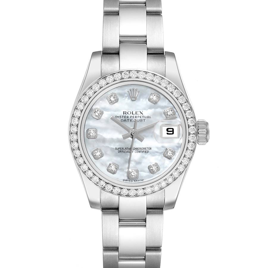 Rolex Datejust Steel White Gold Mother Of Pearl Diamond Ladies Watch 179384 SwissWatchExpo