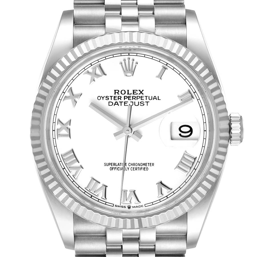 Rolex Datejust Steel White Gold Silver Dial Mens Watch 126234 Box Card SwissWatchExpo