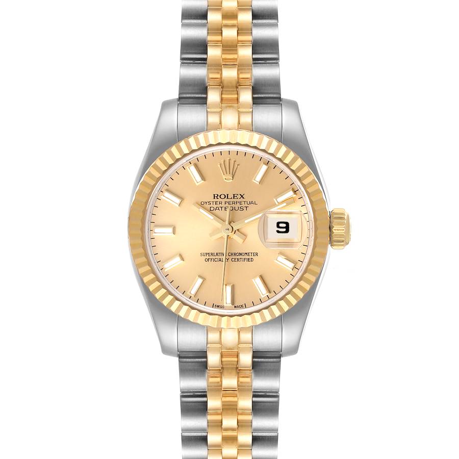 Rolex Datejust Steel Yellow Gold Champagne Dial Ladies Watch 179173 Box Papers + 1 link SwissWatchExpo