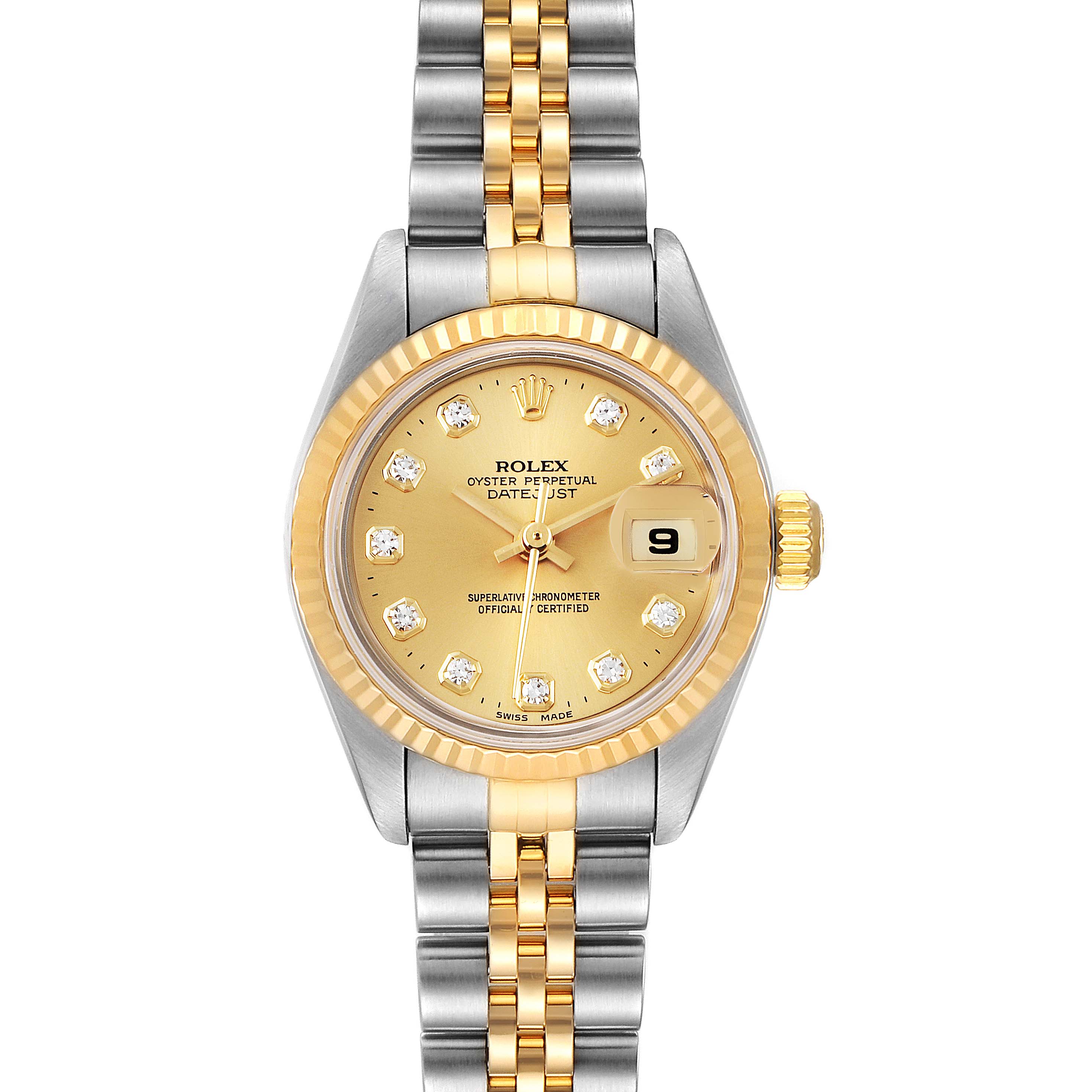 Rolex Datejust Steel Yellow Gold Diamond Dial Ladies Watch 79173 ...