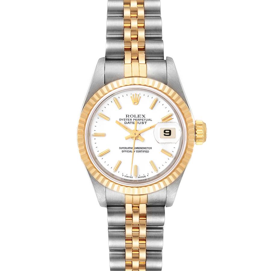 Rolex Datejust Steel Yellow Gold White Dial Ladies Watch 69173 SwissWatchExpo
