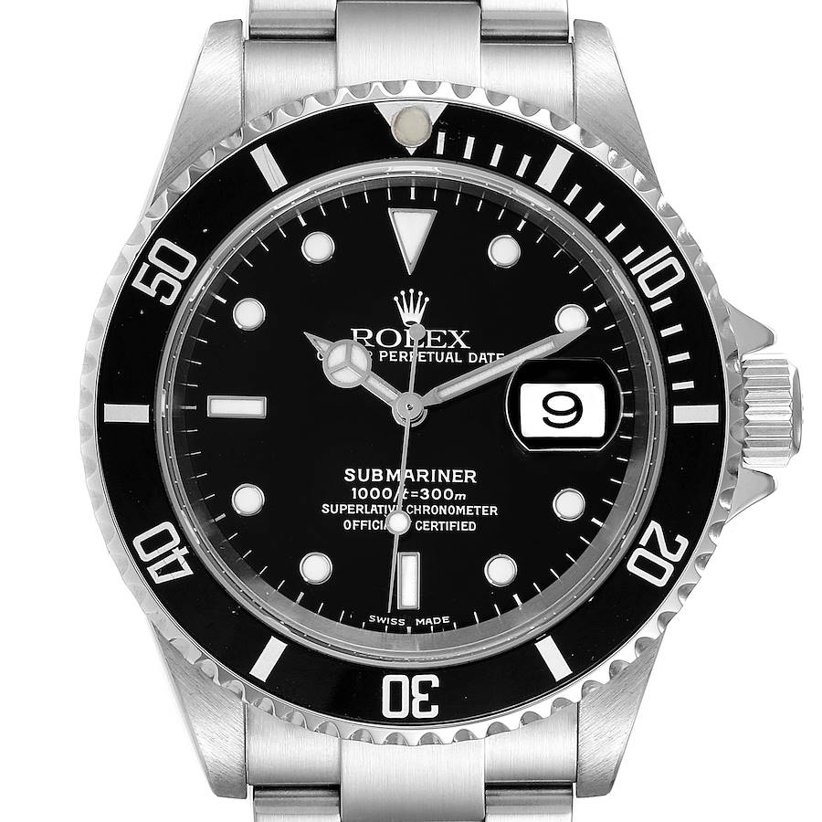 Rolex Submariner Black Dial Stainless Steel Mens Watch 16610 SwissWatchExpo