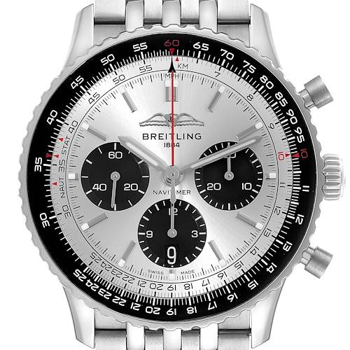 Photo of Breitling Navitimer B01 Silver Dial Steel Mens Watch AB0138 Box Card