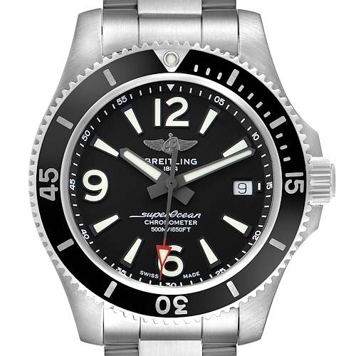 Photo of Breitling Superocean 42 Steel Black Dial Mens Watch A17366 Box Card
