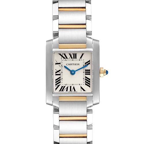 Photo of Cartier Tank Francaise Small Two Tone Ladies Watch W51007Q4 Box Card