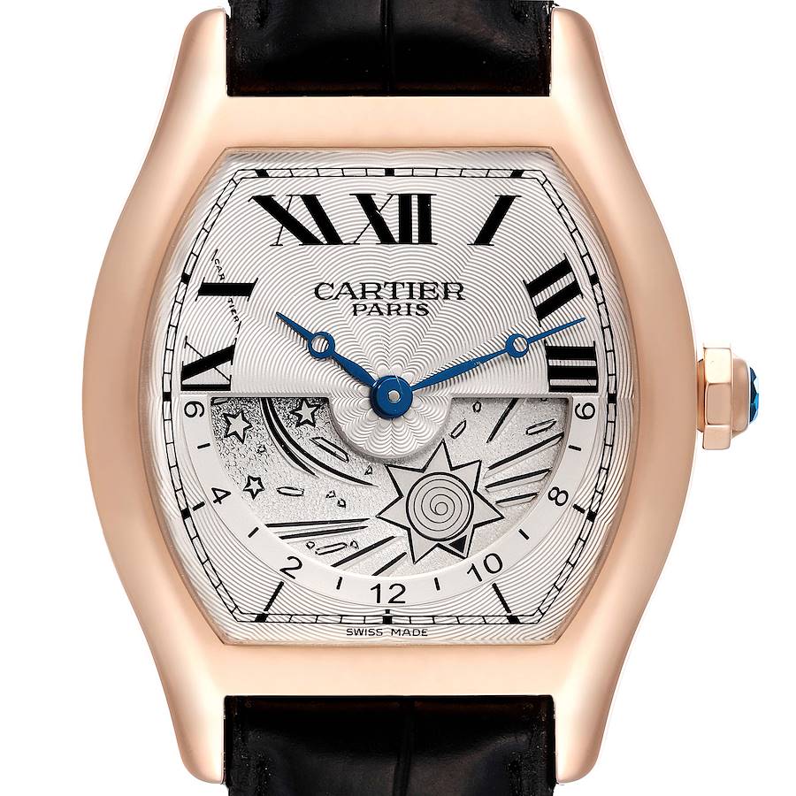 Cartier Tortue XL GMT Day-Night Rose Gold Mens Watch W1553551 Box Papers SwissWatchExpo