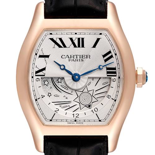Photo of Cartier Tortue XL GMT Day-Night Rose Gold Mens Watch W1553551 Box Papers