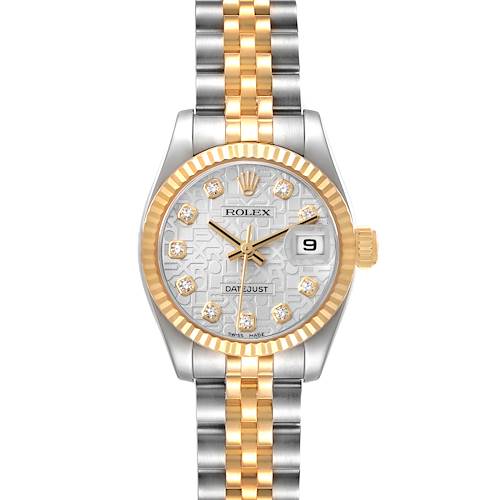 Photo of Rolex Datejust 26 Steel Yellow Gold Diamond Dial Ladies Watch 179173 Box Papers