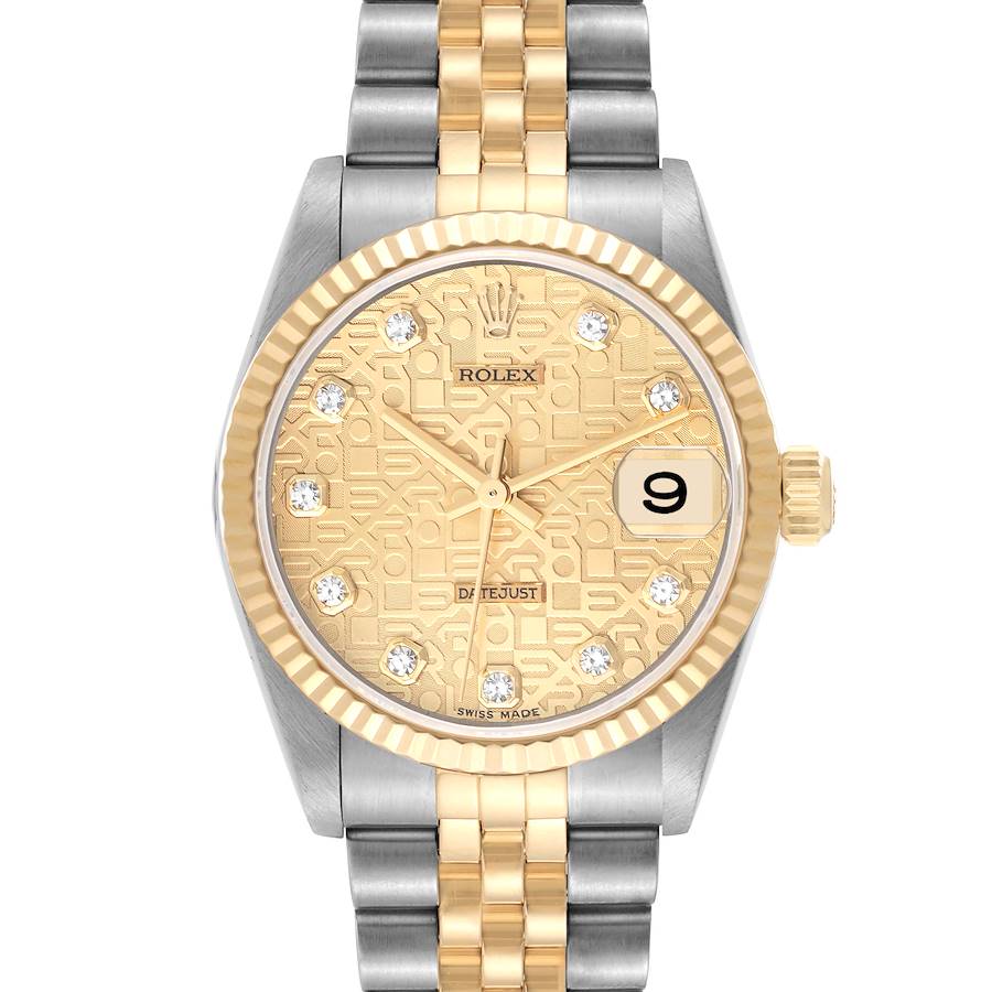 Rolex Datejust Midsize 31 Steel Yellow Gold Diamond Ladies Watch 78273 SwissWatchExpo