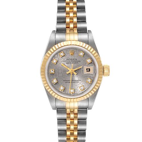 Photo of Rolex Datejust Steel Gold Anniversary Diamond Dial Ladies Watch 69173 Box Papers