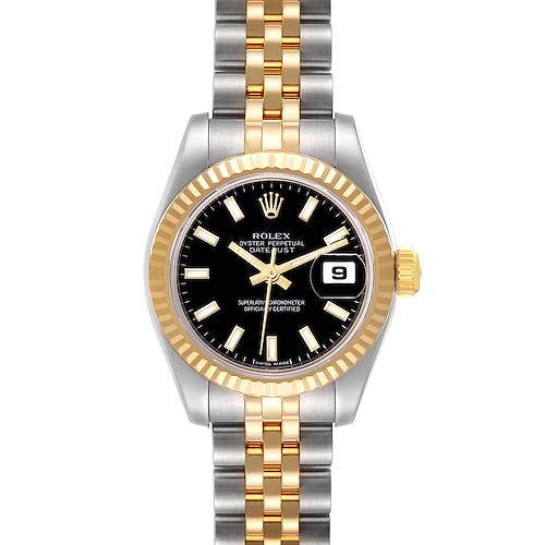 Photo of Rolex Datejust Steel Yellow Gold Black Dial Ladies Watch 179173