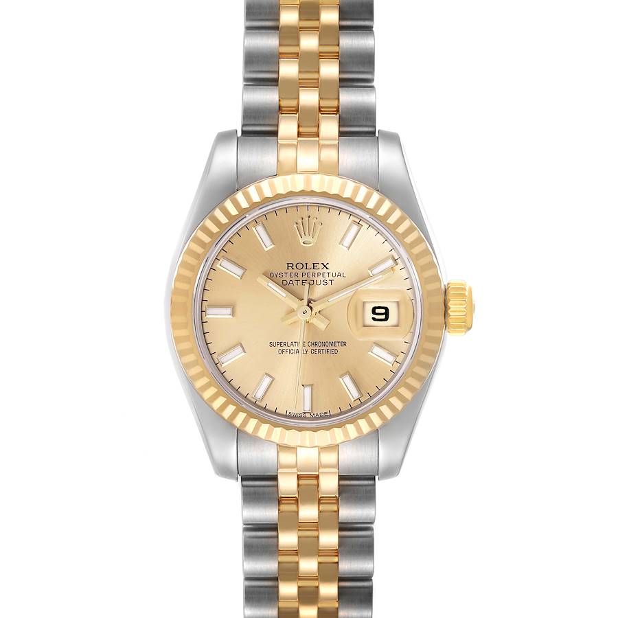 Rolex Datejust Steel Yellow Gold Champagne Dial Ladies Watch 179173 Box Papers SwissWatchExpo