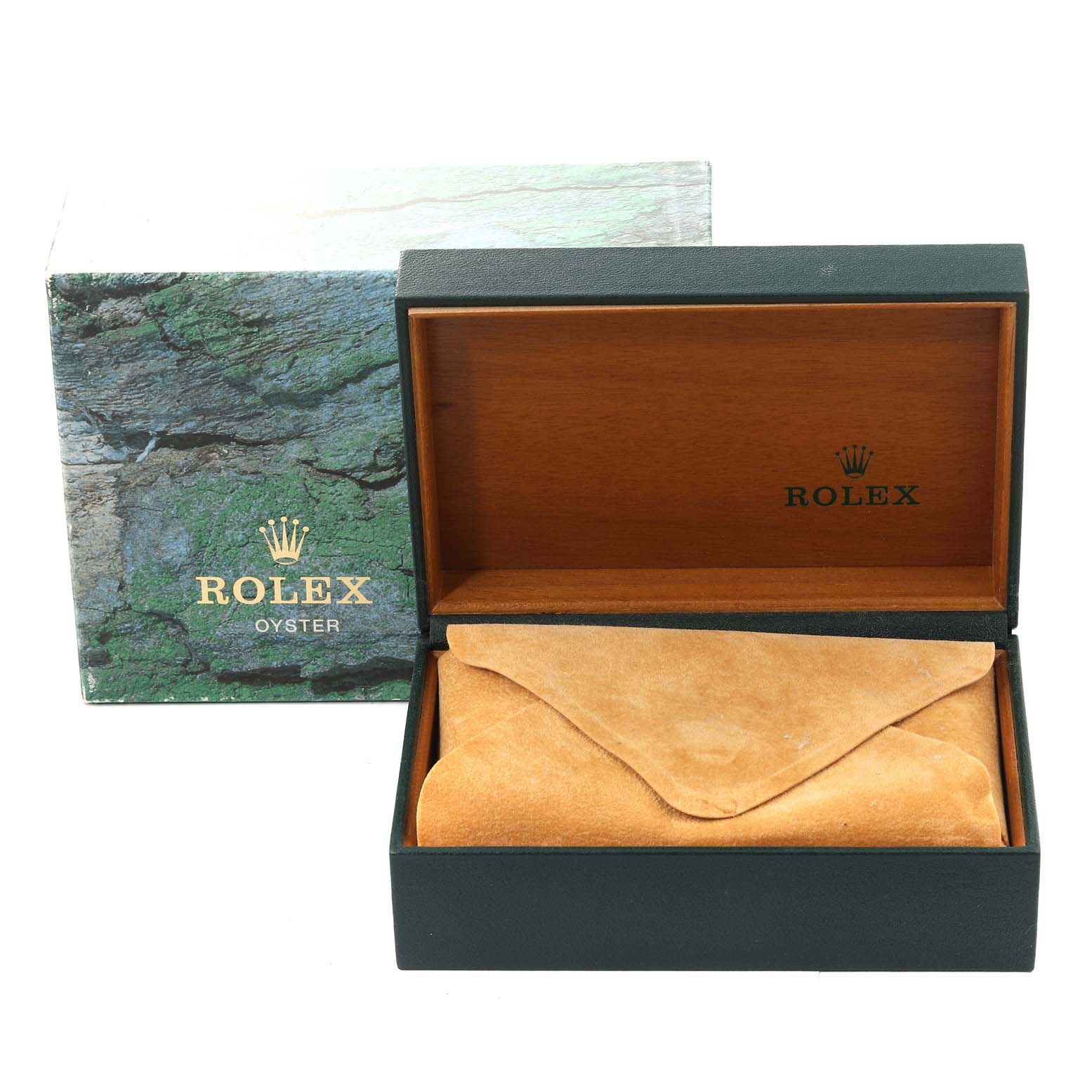 This image shows the open box and packaging for a Rolex Submariner 14060M Men's Stainless Steel Black Dial 14060M Men's Stainless Steel Black Dial watch.