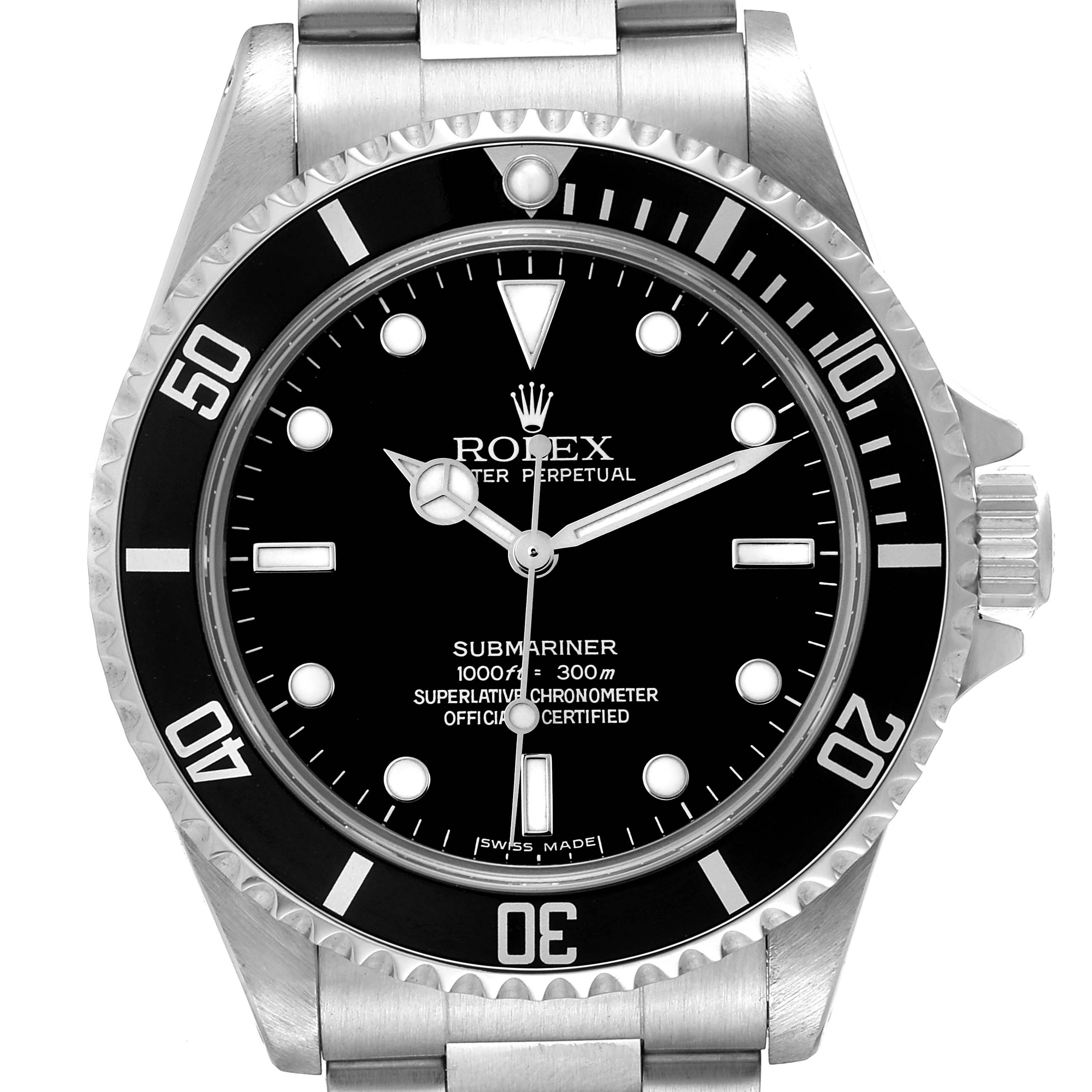 Rolex Submariner 40mm Non-Date 4 Liner Steel Mens Watch 14060 ...