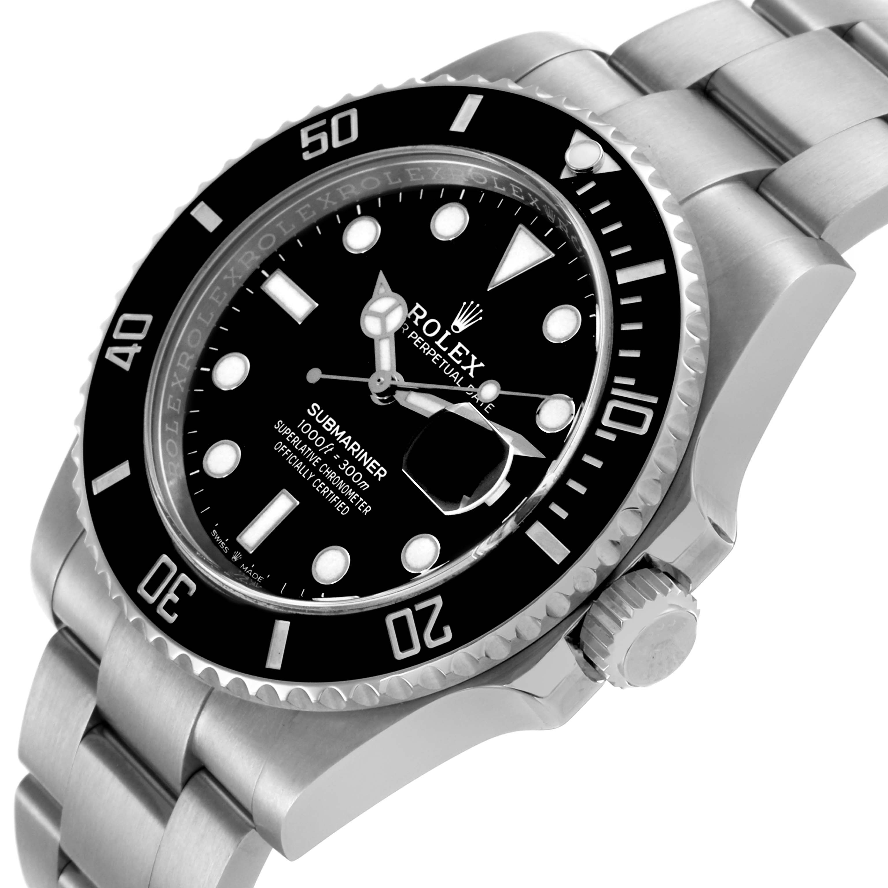 The Rolex Submariner 126610 Men
s Stainless Steel Black Dial 126610 Men
s Stainless Steel Black Dial watch is shown at a slight angle, highlighting the bezel, dial, and crown.
