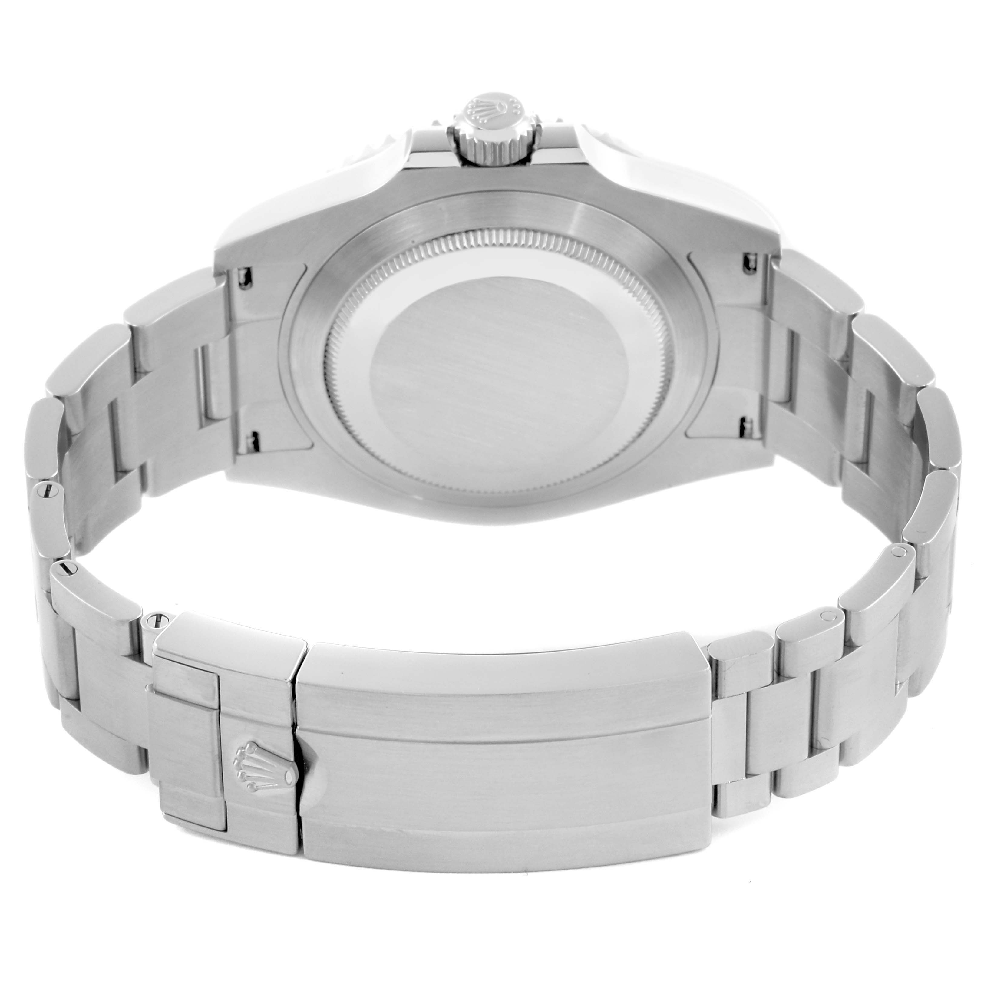 The image shows the back side of a Rolex Submariner 126610LV Men's Stainless Steel Black Dial 126610LV Men's Stainless Steel Black Dial, featuring the case back, bracelet, and clasp.