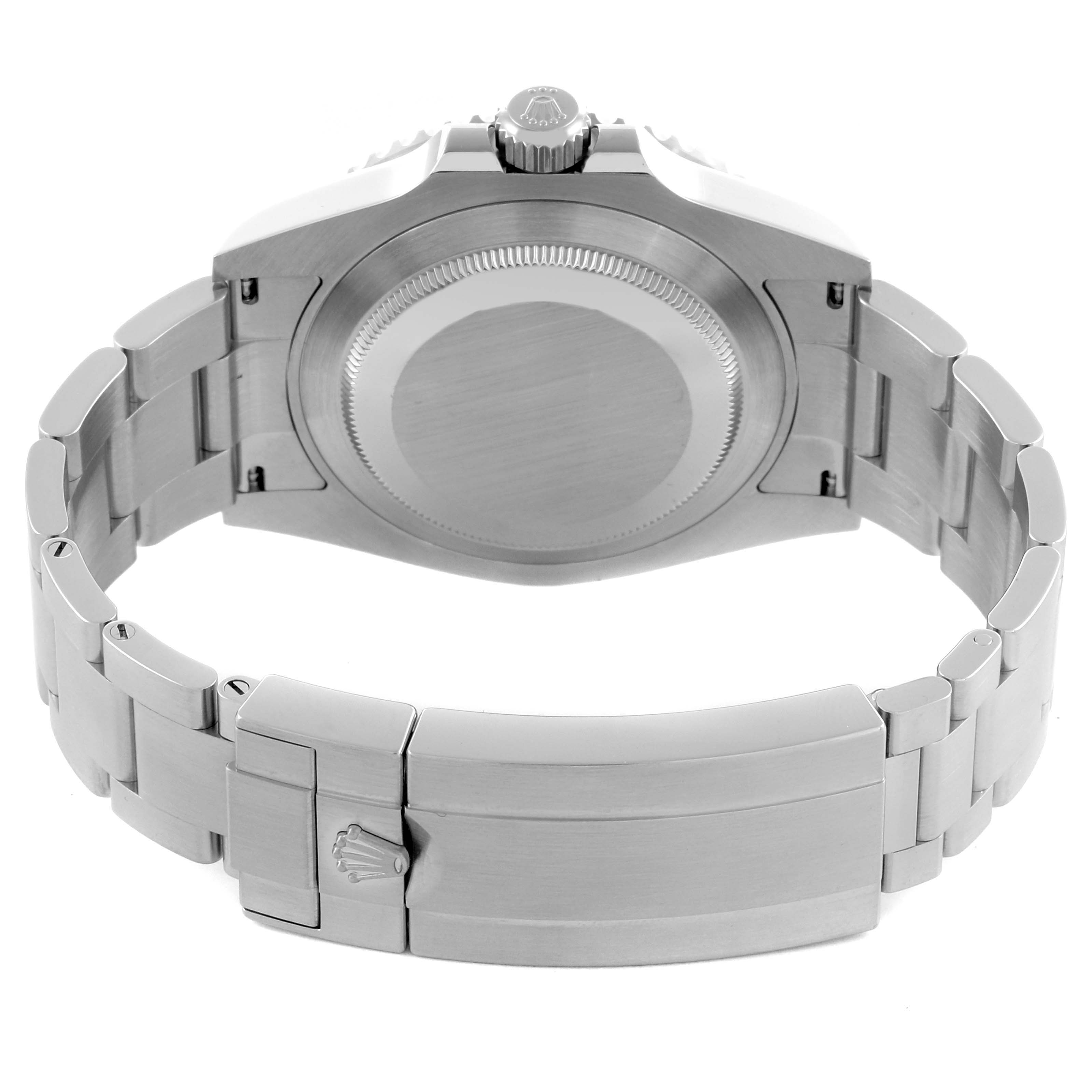 The image shows the back view of a Rolex Submariner 126610LV Men's Stainless Steel Black Dial 126610LV Men's Stainless Steel Black Dial, highlighting the case, bracelet, and clasp.