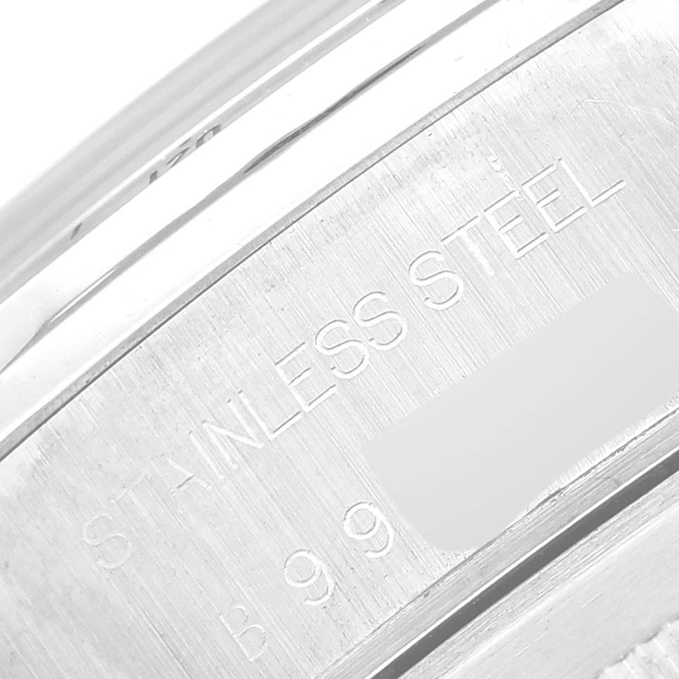 This image shows a close-up of the stainless steel case back of the Tudor Tiger 79263 Men's Steel and Gold (two tone) White Dial 79263 Men's Steel and Gold (two tone) White Dial model watch, highlighting the engraved text.