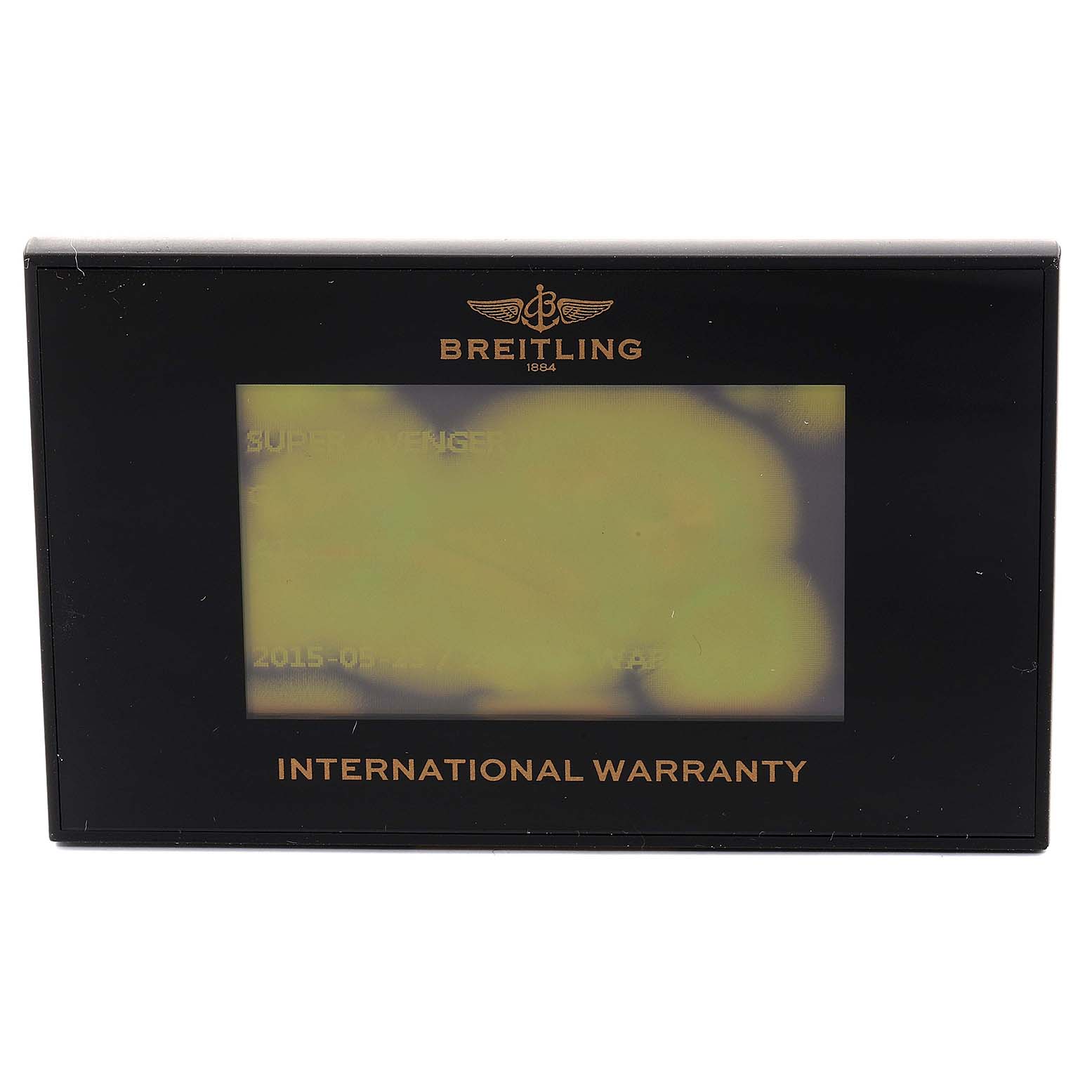This image shows the international warranty card for a Breitling Avenger A13371 Men's Stainless Steel Black Dial A13371 Men's Stainless Steel Black Dial watch.