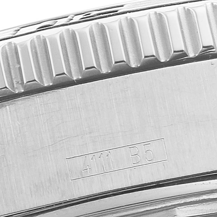 The image shows a close-up side view of the bezel and the case of a Breitling Superocean A17391 Men
s Stainless Steel Black Dial A17391 Men
s Stainless Steel Black Dial watch.