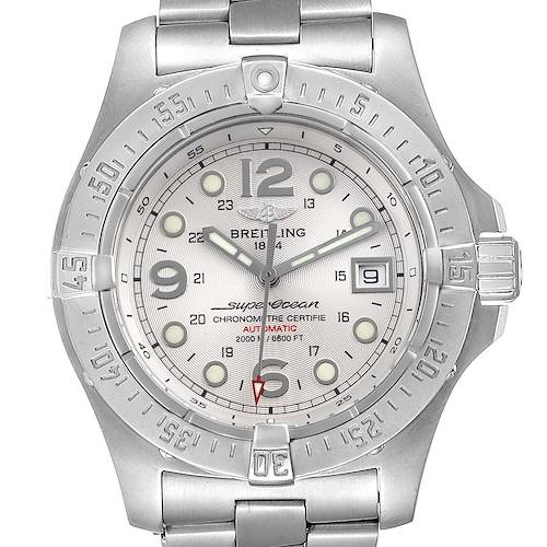 Photo of Breitling Aeromarine Superocean Steelfish Silver Dial Mens Watch A17390 Box Papers