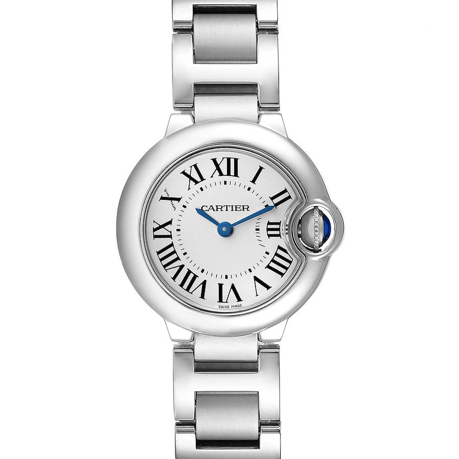 Cartier Ballon Bleu 29 Silver Dial Quartz Steel Ladies Watch W69010Z4 SwissWatchExpo
