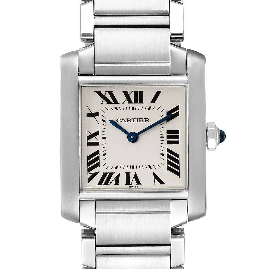 Cartier Tank Francaise Midsize Silver Dial Steel Ladies Watch WSTA0005 Box SwissWatchExpo