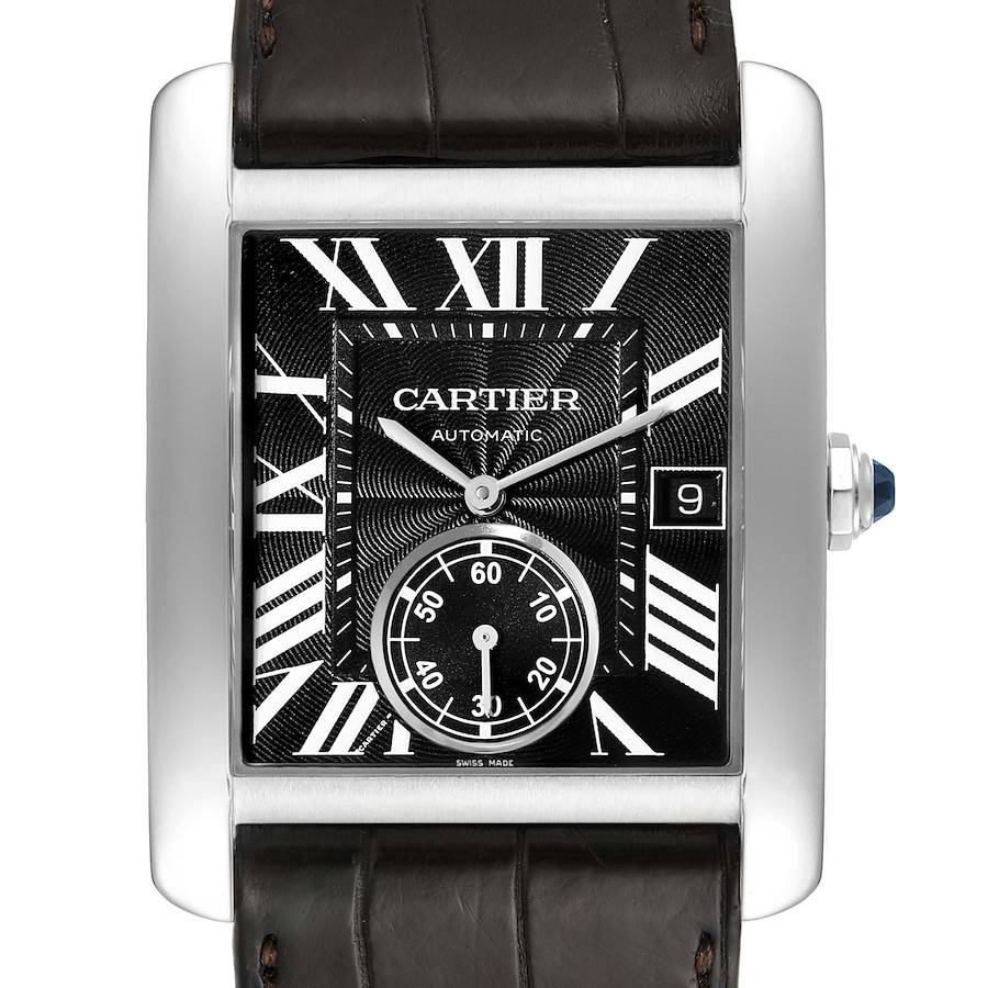 Cartier Tank MC Black Dial Automatic Mens Watch W5330004 Box SwissWatchExpo