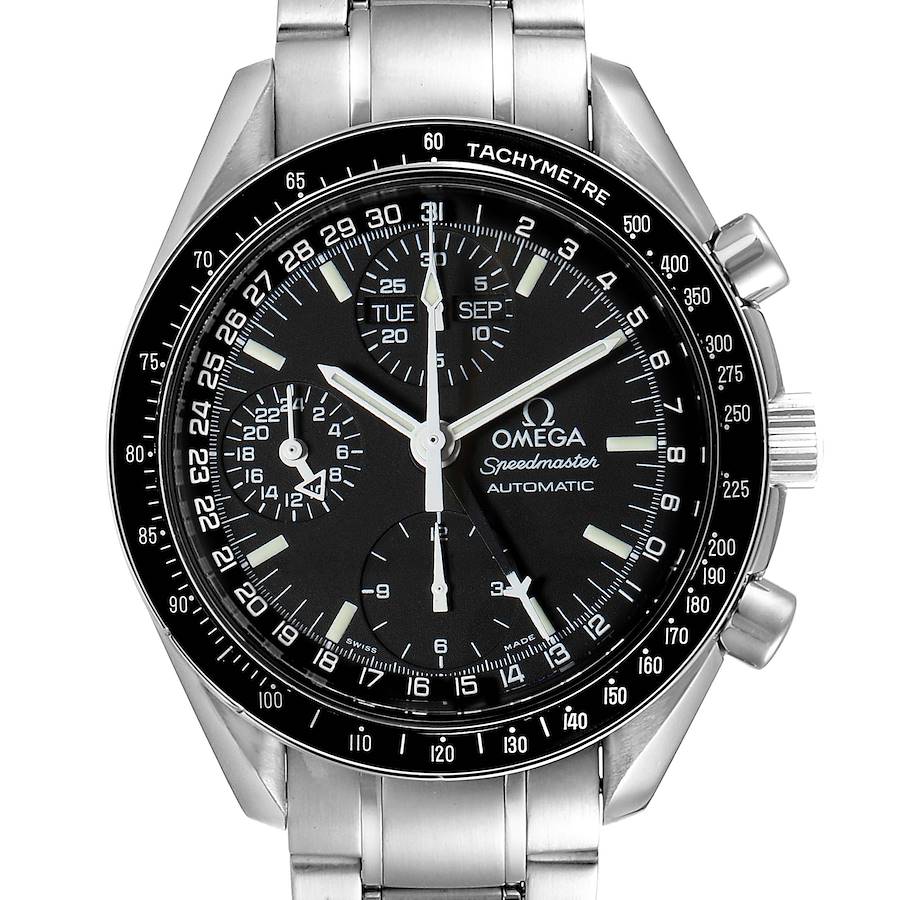 Omega Speedmaster Day Date Black Dial Automatic Mens Watch 3520.50.00 SwissWatchExpo