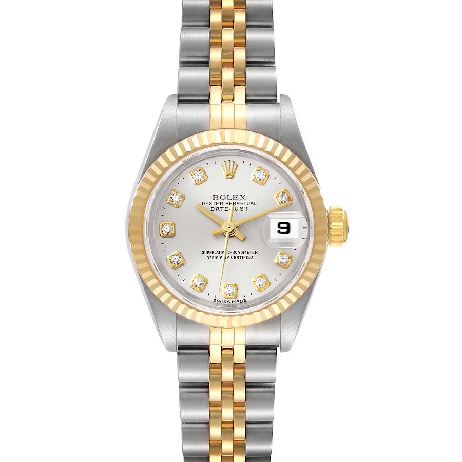 Rolex Datejust 26mm Steel Yellow Gold Silver Diamond Ladies Watch 69173 SwissWatchExpo