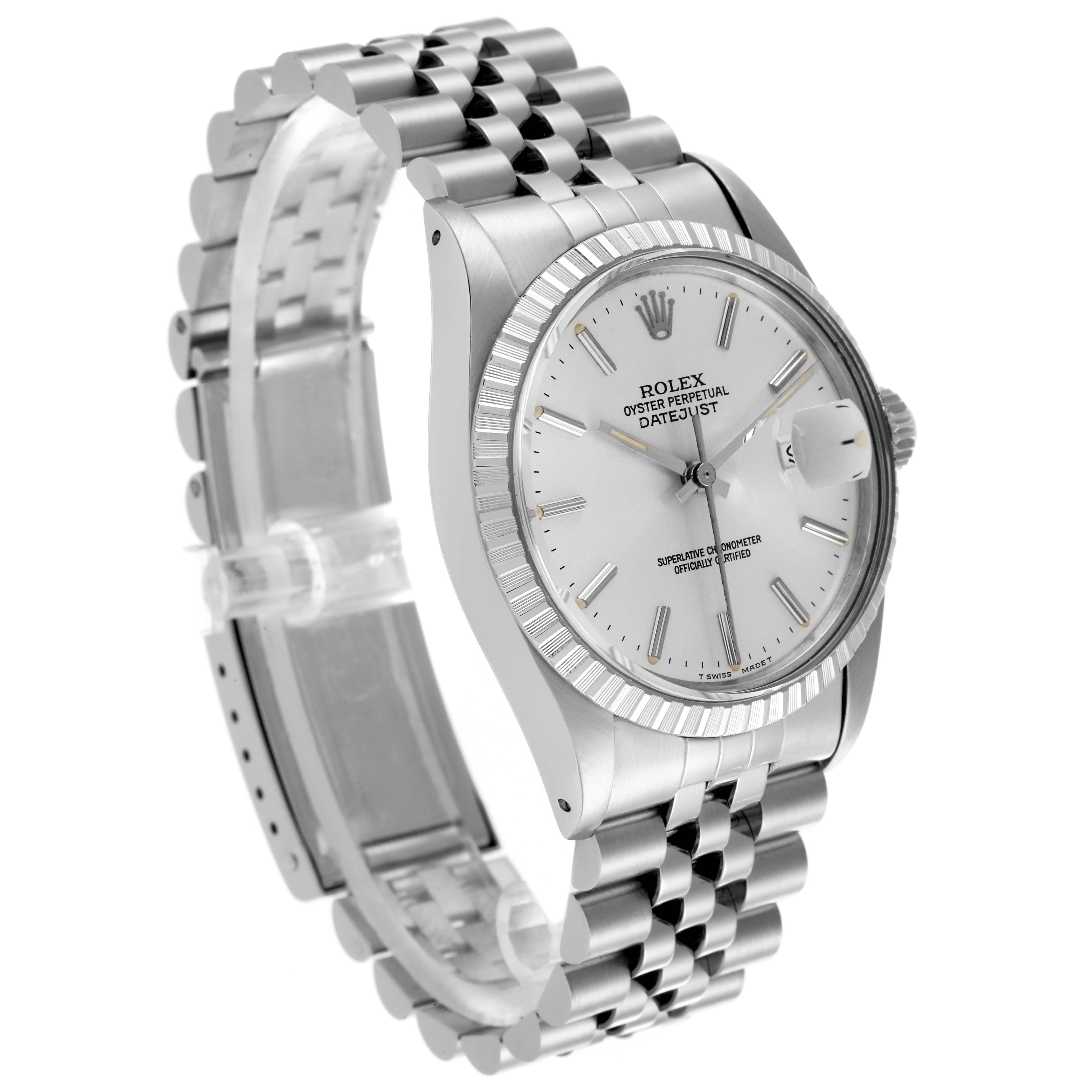 The Rolex Vintage Collection 16030 Men's Stainless Steel Silver Dial 16030 Men's Stainless Steel Silver Dial watch is shown at a three-quarter angle, displaying the dial, bezel, and part of the bracelet.