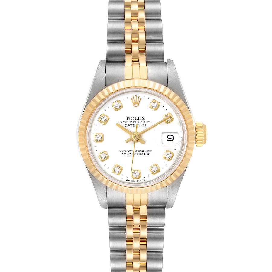Rolex Datejust Steel Yellow Gold Diamond Dial Ladies Watch 69173 Box SwissWatchExpo