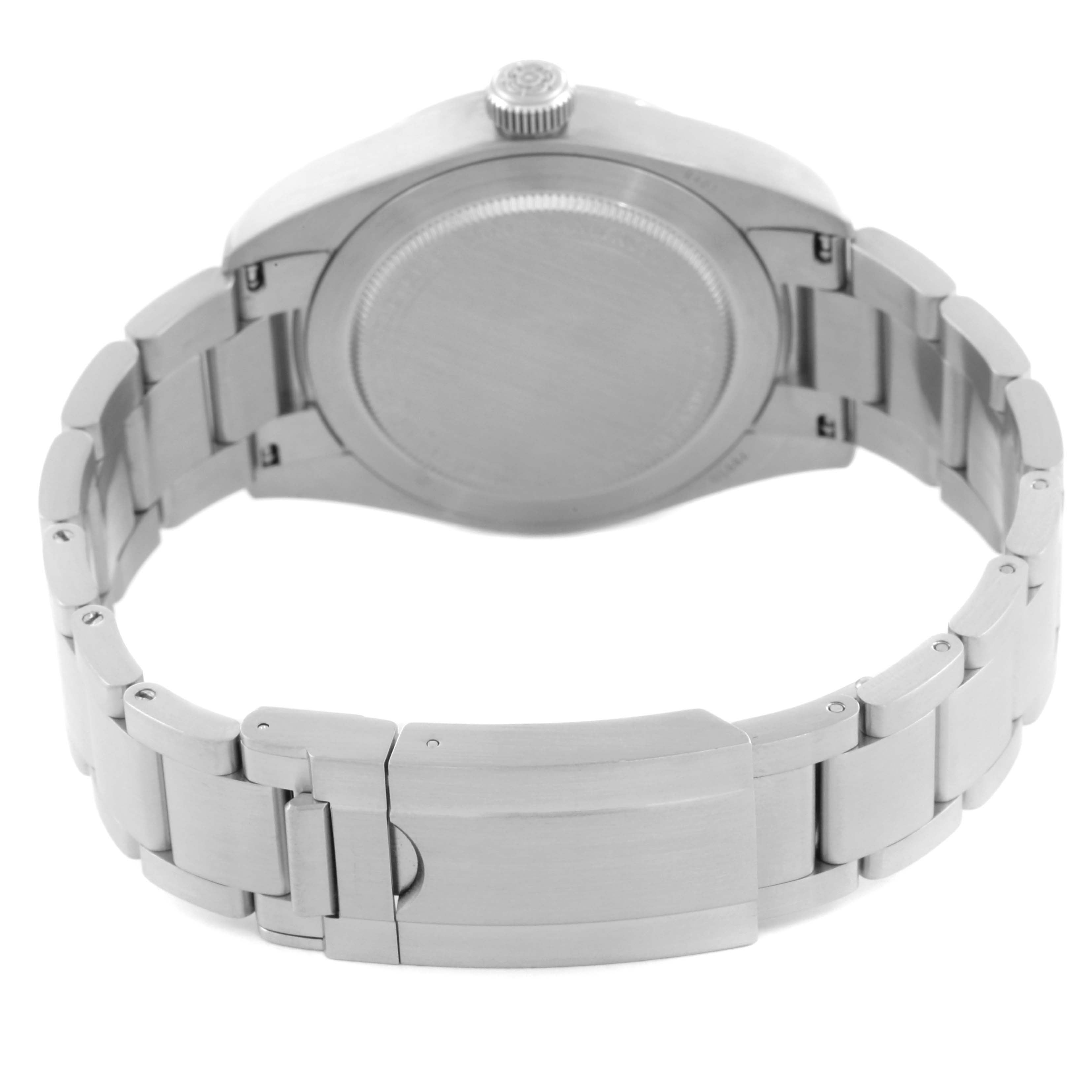 The image shows the back case and metal bracelet of the Tudor Monarch 79950-0001 Men's Stainless Steel Black Dial 79950-0001 Men's Stainless Steel Black Dial watch from a rear angle.