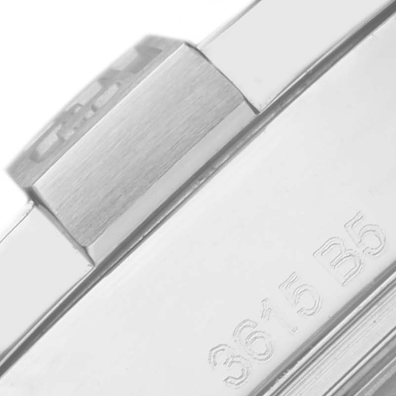 The image shows the side of the Breitling Avenger A32390 Men's Stainless Steel White Dial A32390 Men's Stainless Steel White Dial watch, focusing on the case and part of the crown.