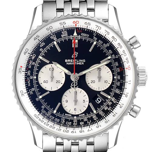 Photo of Breitling Navitimer 01 Black Dial Steel Mens Watch AB0121 Box Papers
