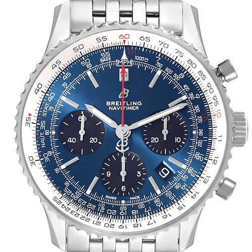 Photo of Breitling Navitimer 01 Blue Dial Steel Mens Watch AB0121 Box Card