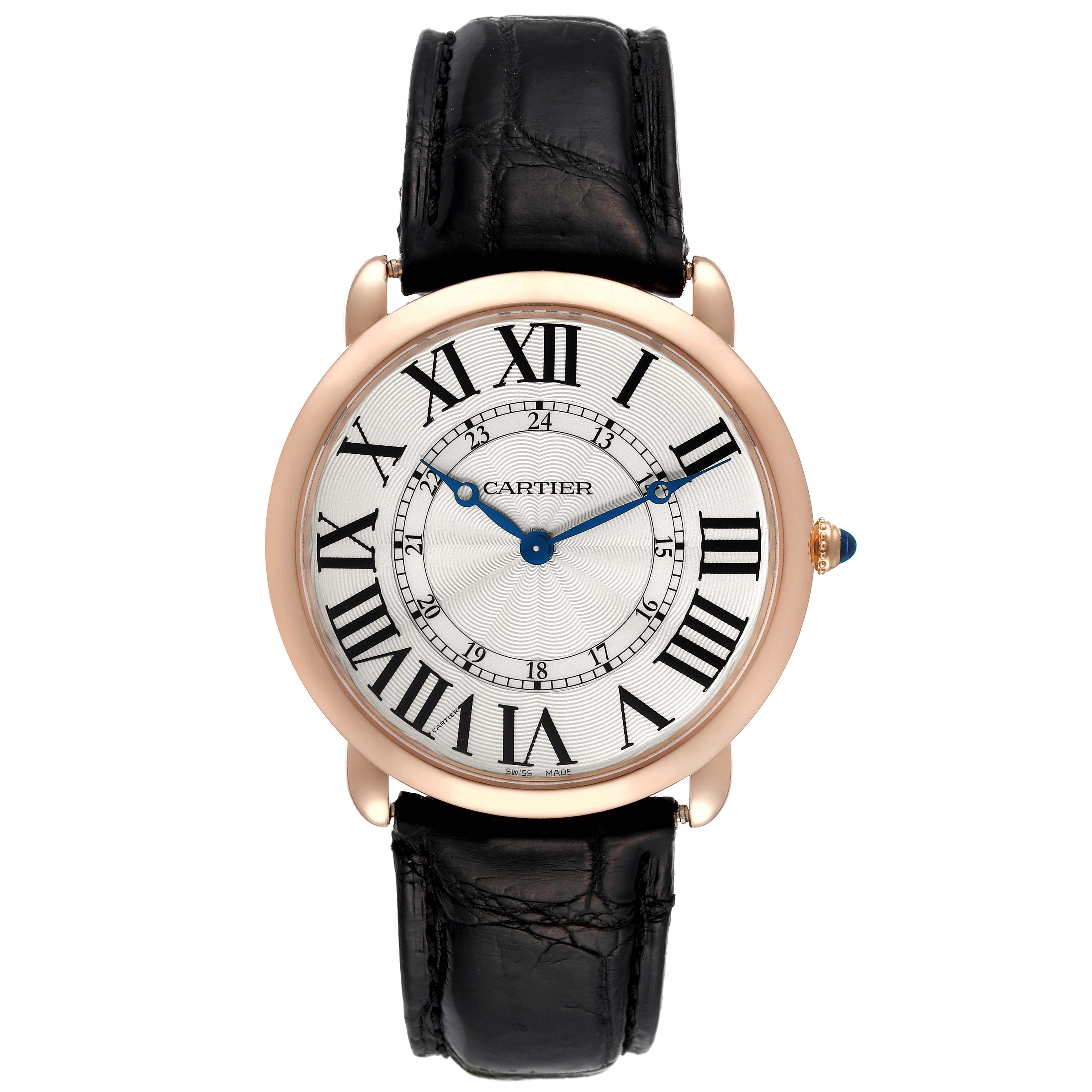 Cartier Ronde Louis Rose Gold Silver Dial Mens Watch W6801004 ...