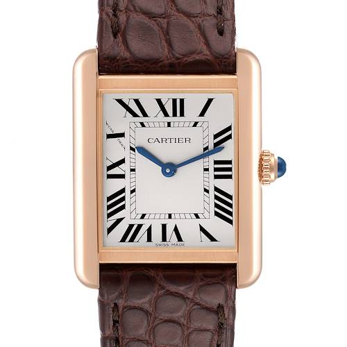 Photo of Cartier Tank Solo Silver Dial Rose Gold Steel Ladies Watch W5200024 Papers
