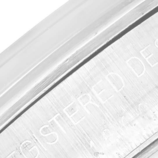 The image shows a close-up angle of the case back with engraved text for the Rolex Vintage Collection 1500 Men's Stainless Steel Blue Dial 1500 Men's Stainless Steel Blue Dial model.