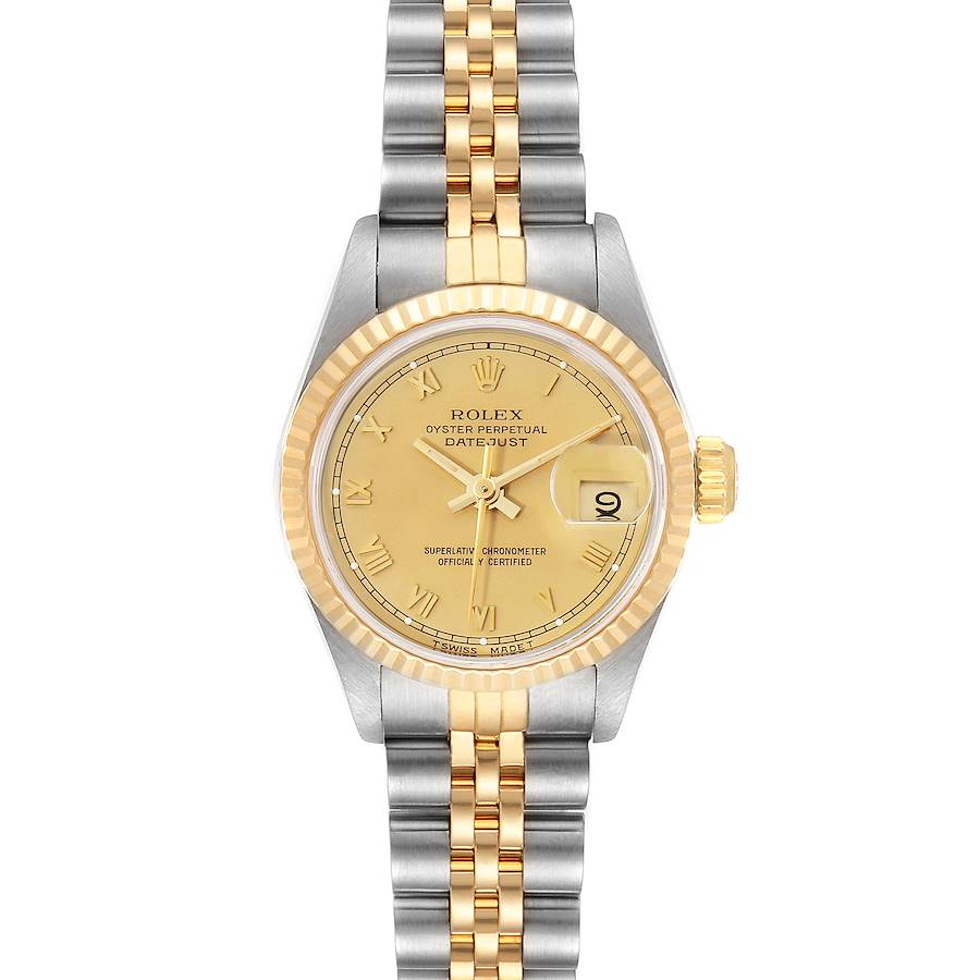 Rolex Datejust Steel Yellow Gold Champagne Roman Dial Ladies Watch 69173 SwissWatchExpo