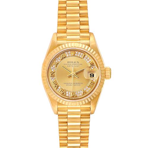 Photo of Rolex President Datejust Yellow Gold Myriad Diamond Dial Watch 79178