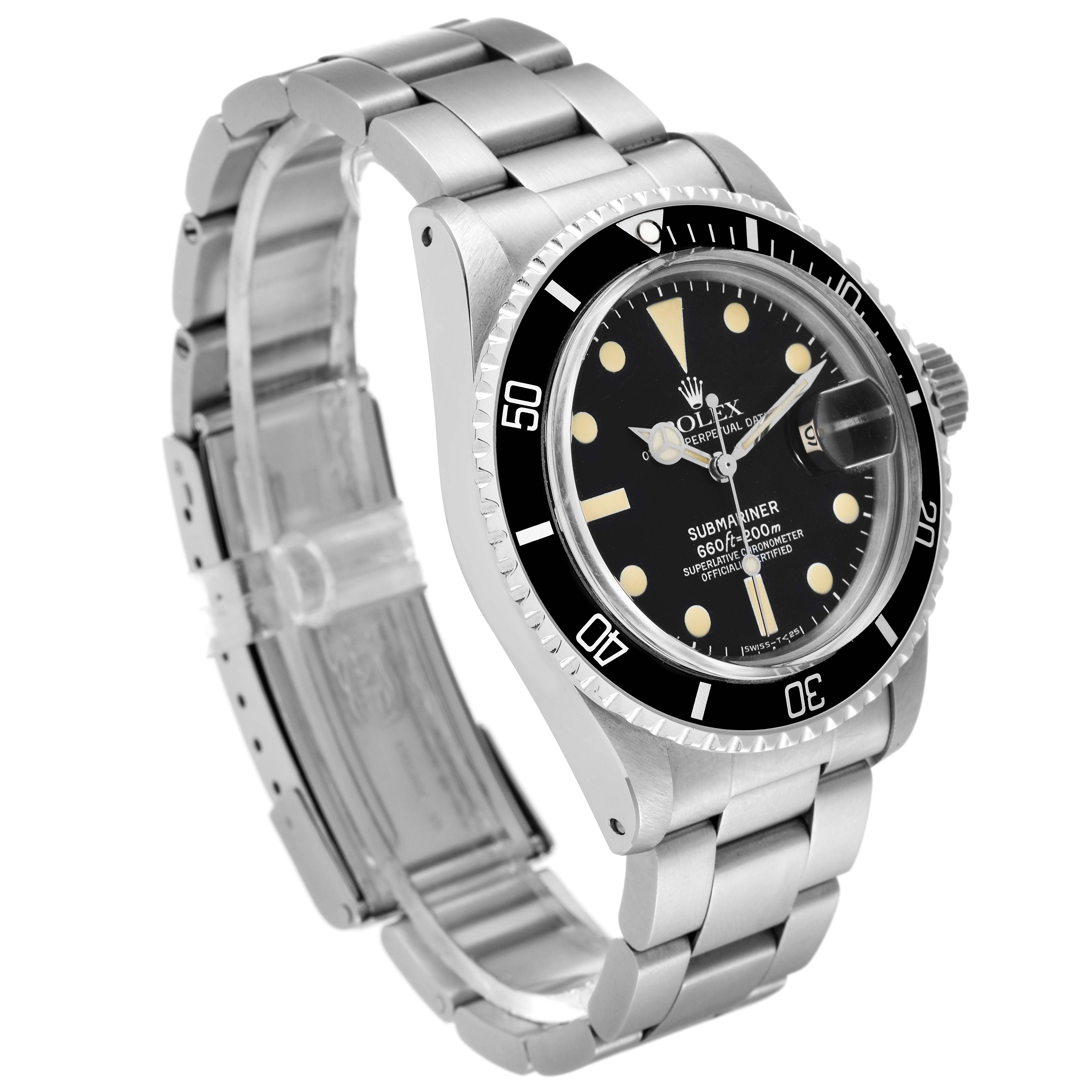 The Rolex Vintage Collection 1680 Men's Stainless Steel Black Dial 1680 Men's Stainless Steel Black Dial model is shown at a three-quarter angle, displaying the watch face, bezel, case, and bracelet.
