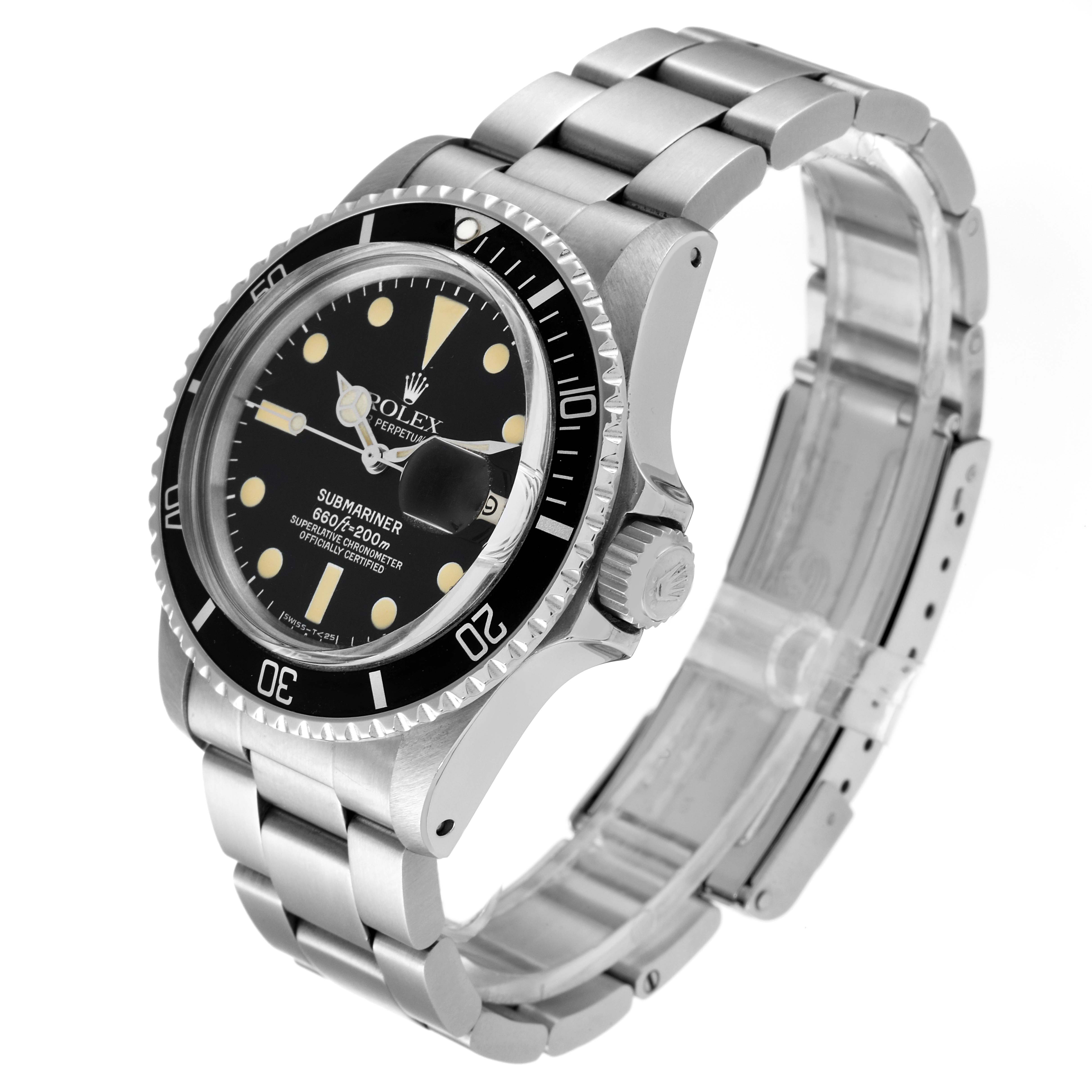 The Rolex Vintage Collection 1680 Men's Stainless Steel Black Dial 1680 Men's Stainless Steel Black Dial model is shown from a three-quarter angle, displaying the face, bezel, crown, and bracelet.