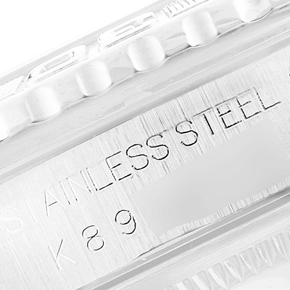 This image shows a close-up side view of the stainless steel case of the Rolex Turn-o-Graph 16264 Men
s Stainless Steel Silver Dial 16264 Men
s Stainless Steel Silver Dial, highlighting the engraved text.