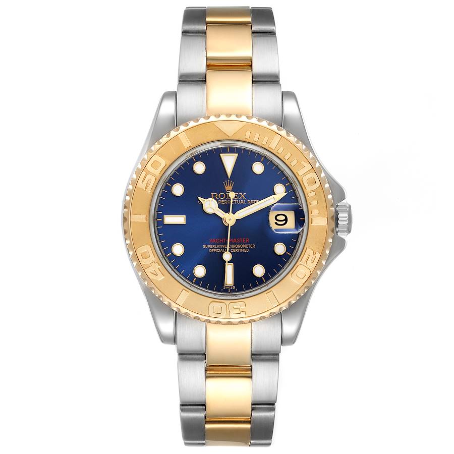 Rolex Yacht-Master 35 168623 Gold & Stainless Steel Watch (Blue)