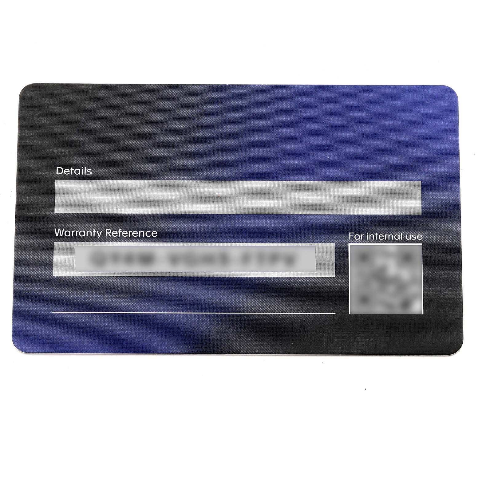 This is a Tag Heuer Carrera CBN2013.FC6483 Men's Stainless Steel Silver Dial CBN2013.FC6483 Men's Stainless Steel Silver Dial warranty card, shown from a top-down angle.