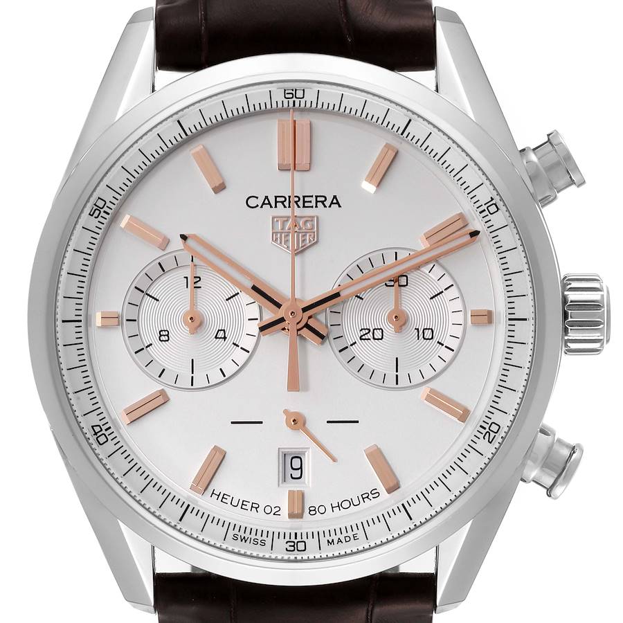 Tag Heuer Carrera Calibre Silver Dial Steel Mens Watch CBN2013 Box Card SwissWatchExpo