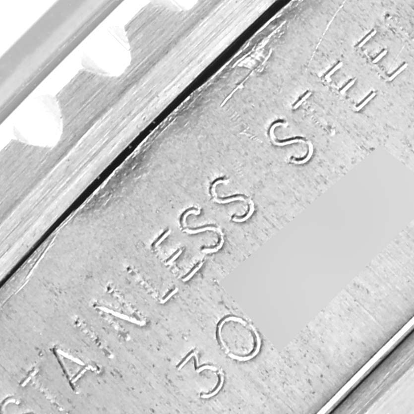 The image shows a close-up of the bracelet clasp with engraving details of the Tudor Big Block 79170 Men's Stainless Steel Black Dial 79170 Men's Stainless Steel Black Dial watch.