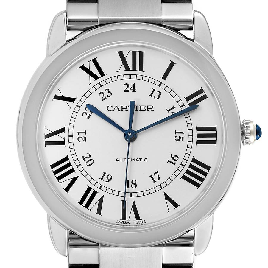 Cartier Ronde Solo Silver Dial Automatic Steel Ladies Watch WSRN0012 Box Papers SwissWatchExpo