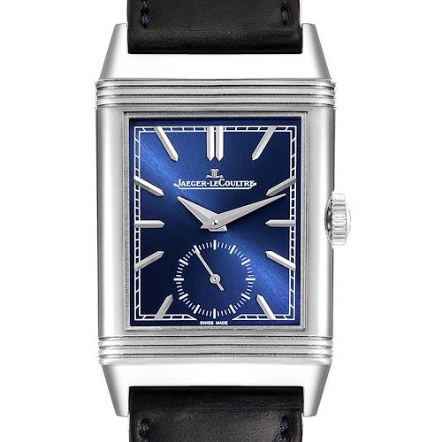 Photo of Jaeger LeCoultre Reverso Tribute Steel Mens Watch 214.8.62 Q3978480 Box Card